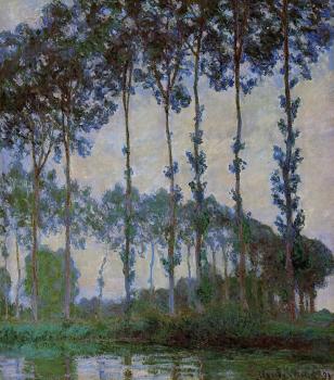 尅勞德 莫奈 Poplars on the Banks of the River Epte at Dusk